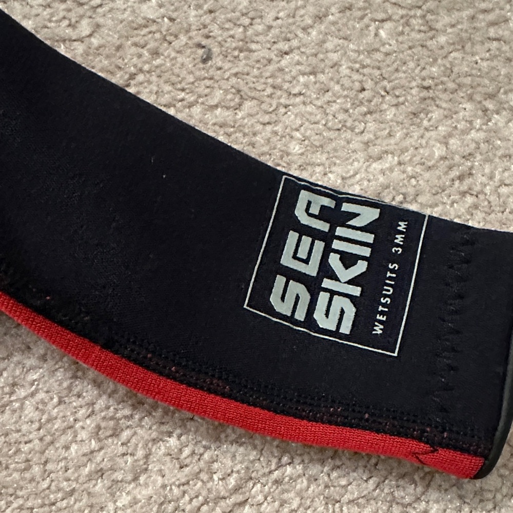 Seaskin Kids Full Wetsuit in Black and Red Neoprene - Picture 4 of 6